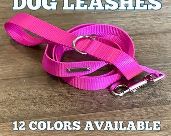 Colorful Dog Leash: Heavy Duty Nylon with D-Ring