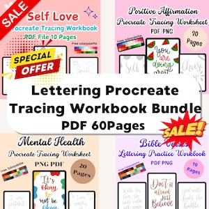 Procreate Lettering Tracing Workbook: 60-Page Digital Calligraphy Practice (PDF Download)