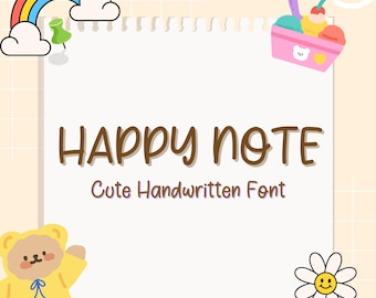 Happy Note font: Handwritten and playful font (OTF,TTF)
