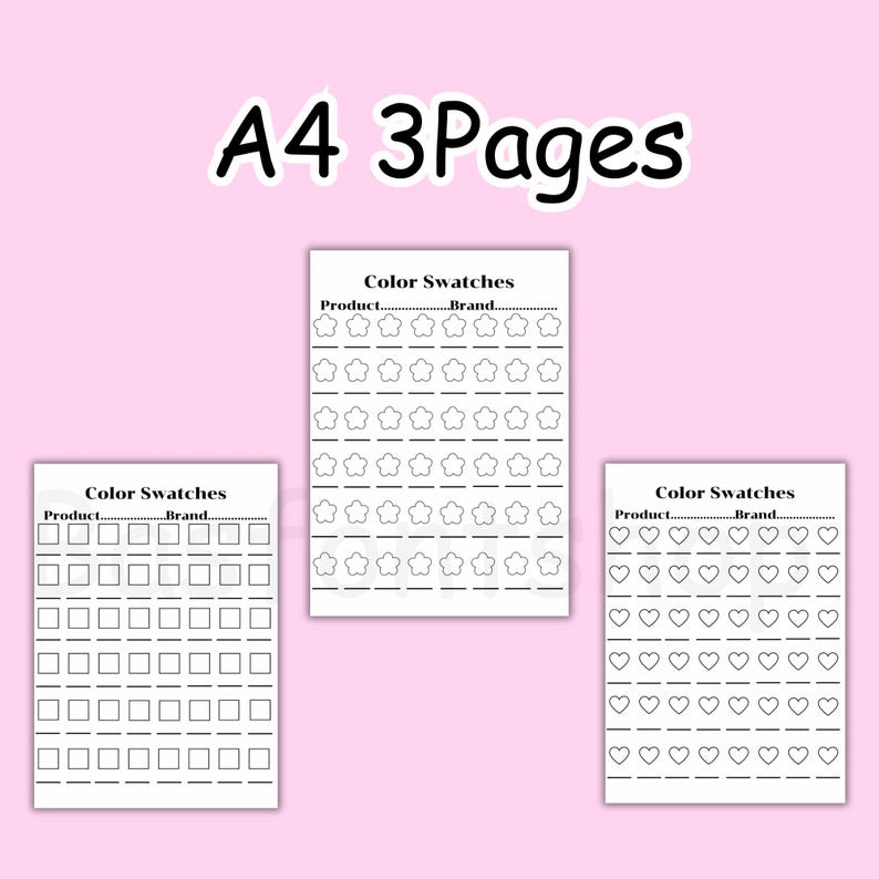 48 Color Swatch Chart Template: DIY Artist Palette (PDF Printable) - Etsy