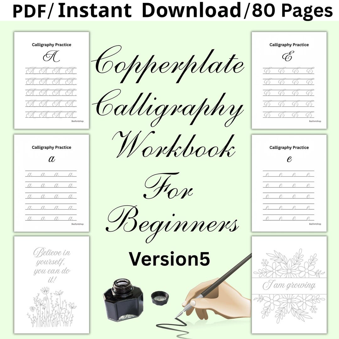 Copperplate Calligraphy Workbook for Beginners: Calligraphy Practice ...