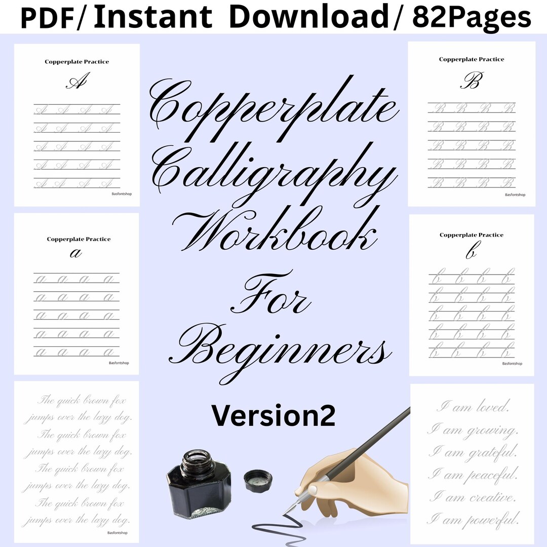 Copperplate Calligraphy Workbook for Beginners: Calligraphy Practice ...