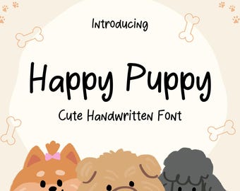 Happy Puppy Handwritten font: Playful and whimsical font (OTF,TTF)