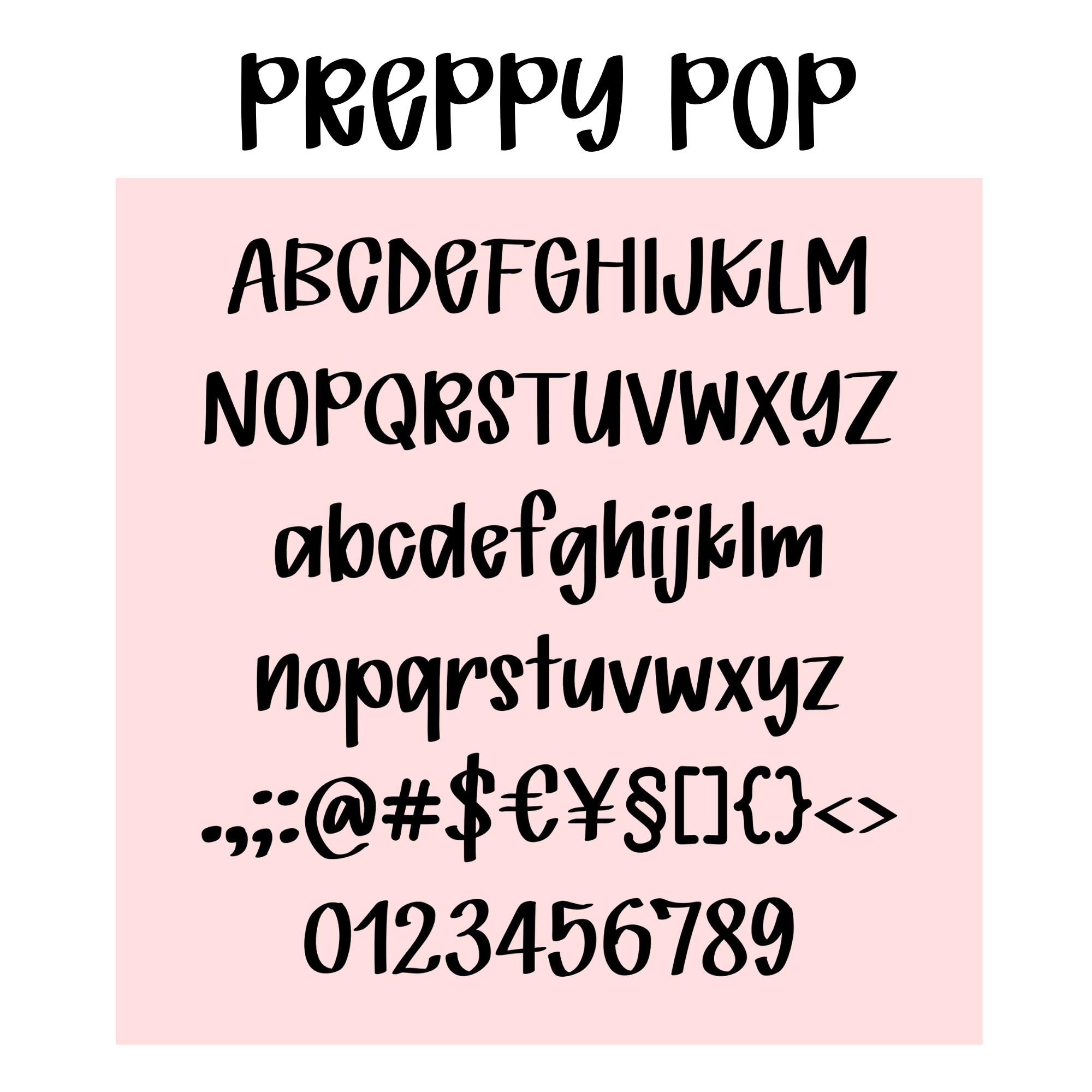 Preppy Pop Font: Preppy Display for Tshirt, Goodnotes & Cricut (OTF,TTF ...