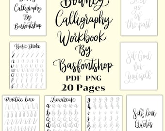 Hüpfendes Kalligraphie-Arbeitsbuch: Moderne Lettering-Übungen (PDF-Download)