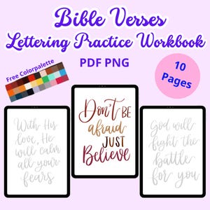 Bible Verse Lettering Practice Workbook: Procreate iPad Tracing (Digital Download)