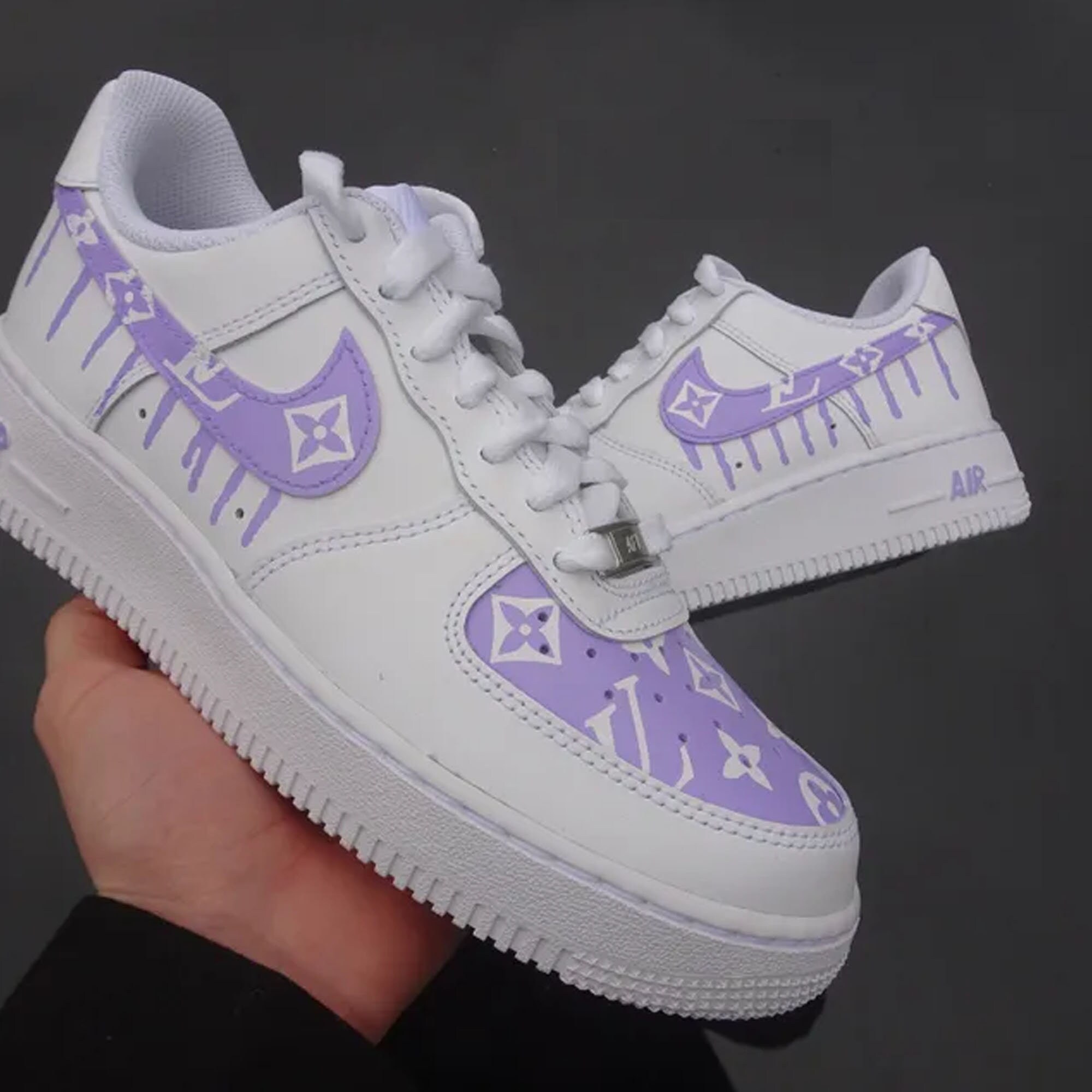 Adults Air Force 1'st Purple Drip Custom Shoe AF1 Custom | Etsy