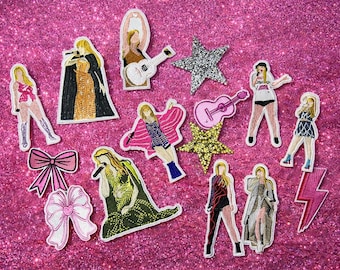 Blonda popstjärnemärken för kläder, ryggsäckar etc., med självhäftande baksida