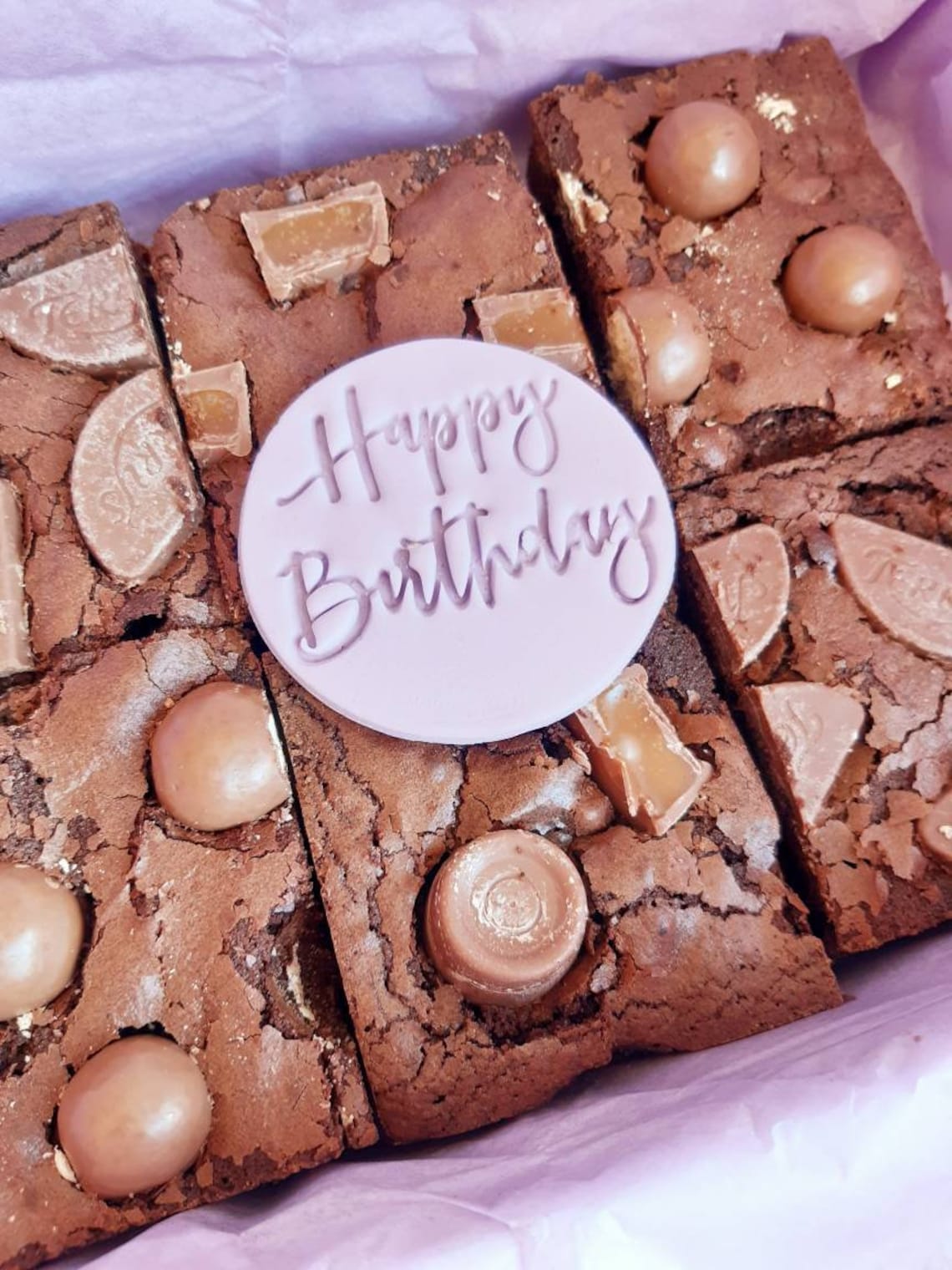 Birthday Brownies. Brownies by post. Happy Birthday brownies. Etsy