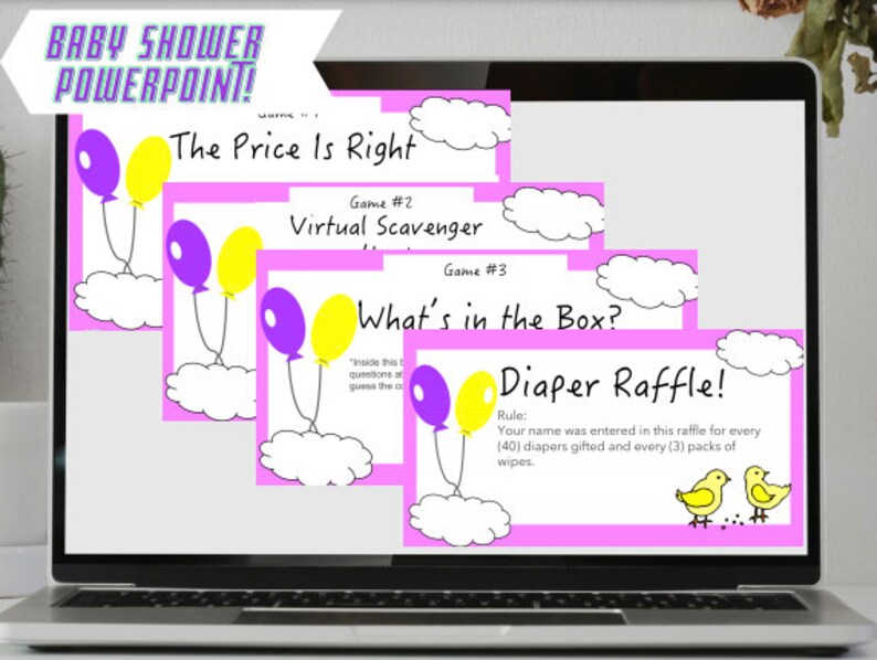 Virtual Baby Shower Powerpoint girl Etsy