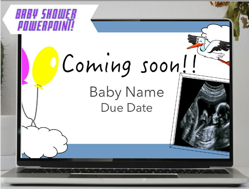 Virtual Baby Shower Powerpoint boy Etsy