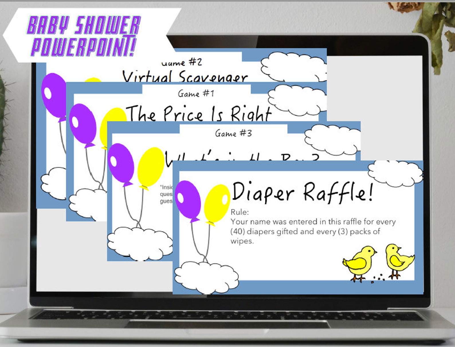 Virtual Baby Shower Powerpoint boy Etsy UK