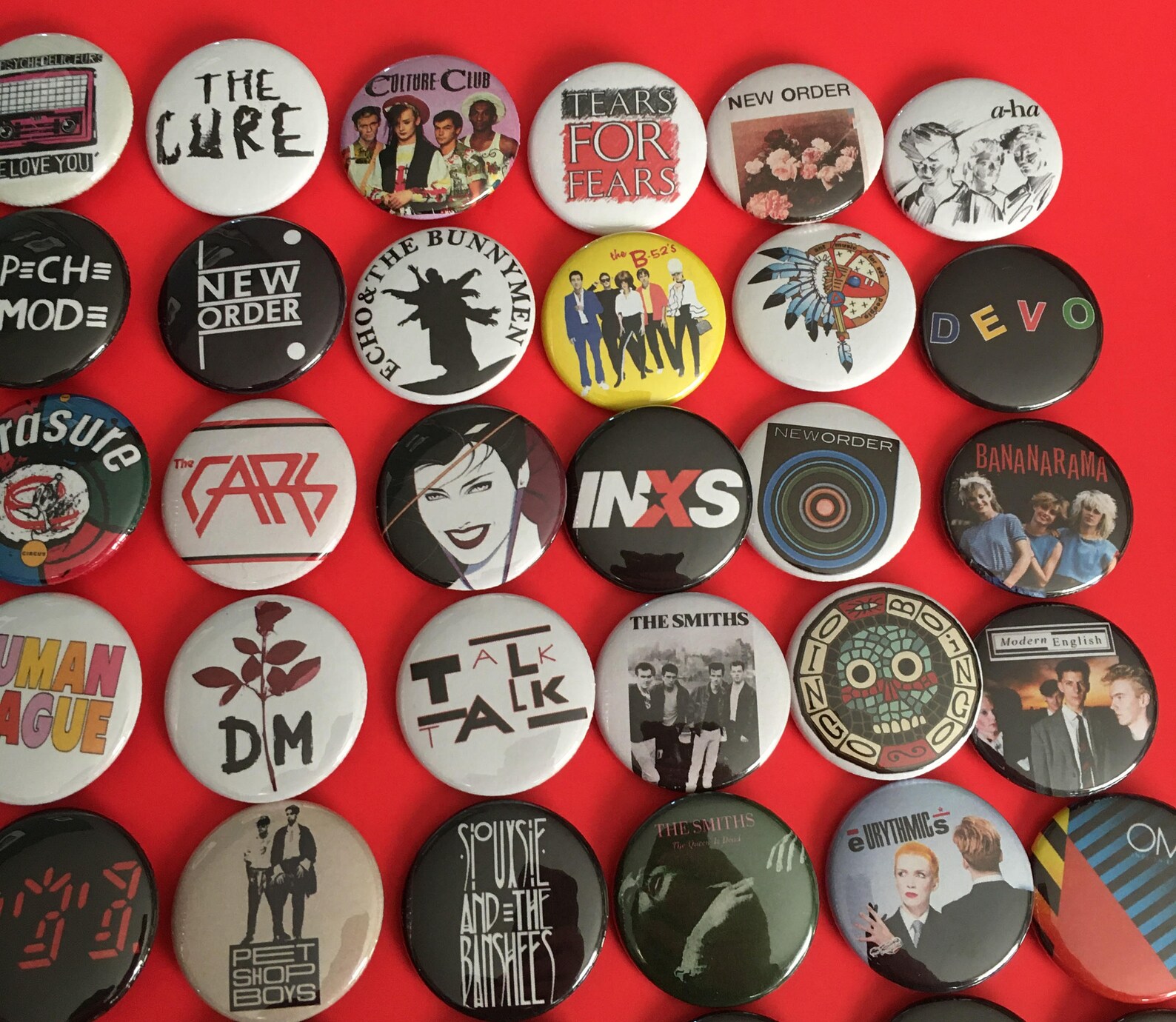 50 Lot 1.25 Buttons 80's New Wave Rock Post Punk Band | Etsy