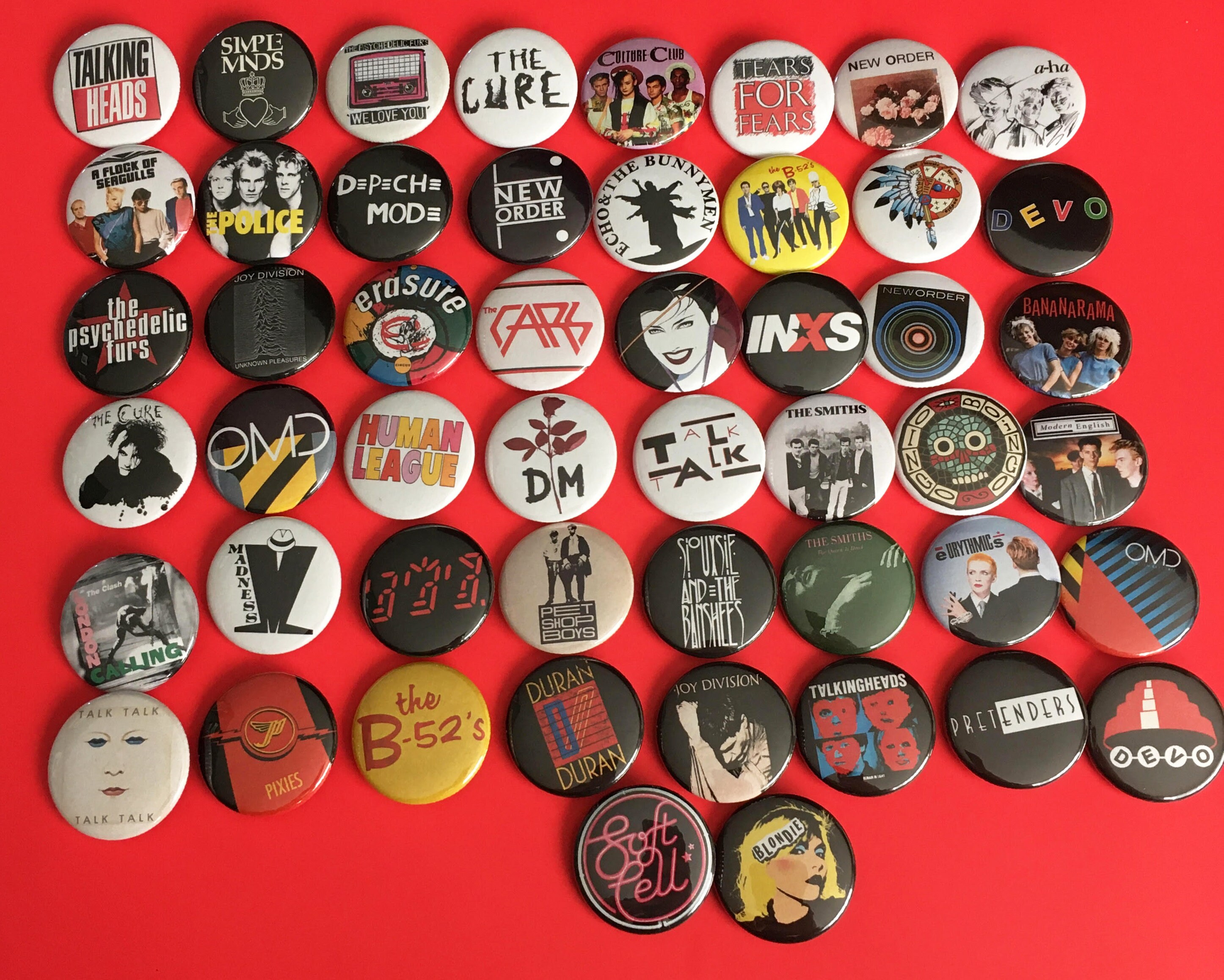 50 Lot 1.25 Buttons 80's New Wave Rock Post Punk | Etsy