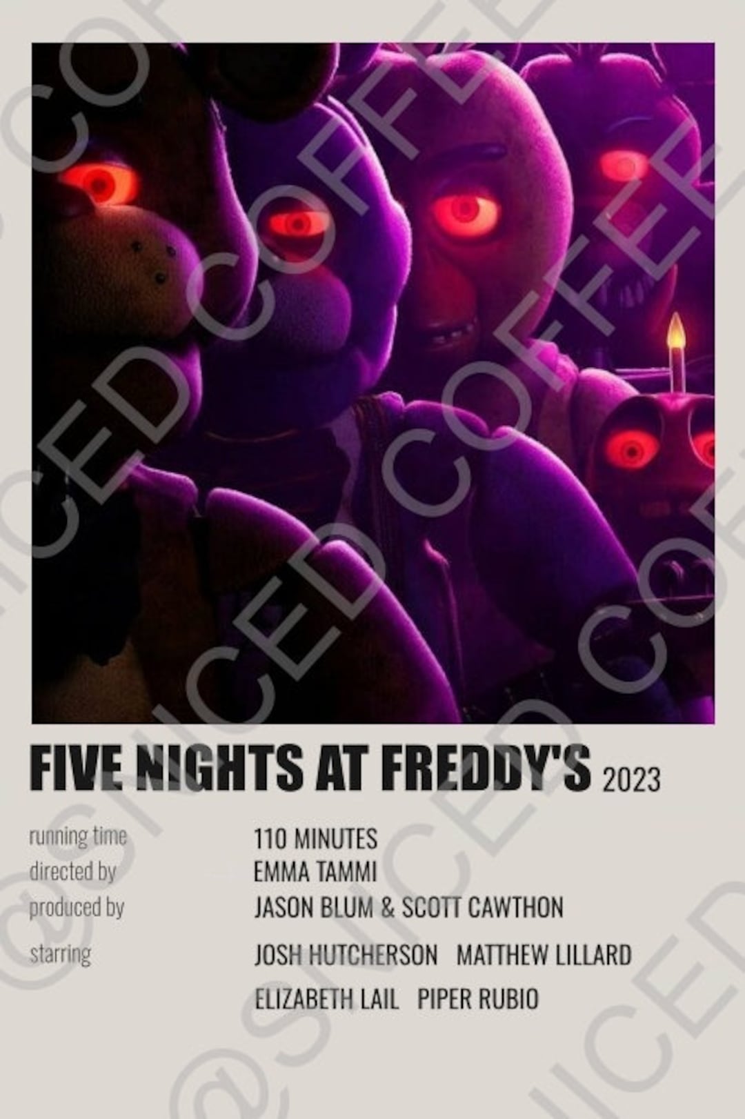 Five Nights at Freddy's Movie Poster- Digital Print - Etsy