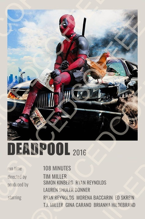 Deadpool 'chimichangas' A3 Art Print Signed Movie 