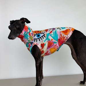 Italian greyhound tank top, Summer colorful dog top, Iggy sleeveless jumper