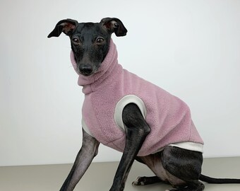 Pink fleece tank top, Italian greyhound jumper, Iggy warm sleeveless vest