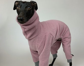 Warm fleece jumpsuit, Italian greyhound onesie, Iggy romper