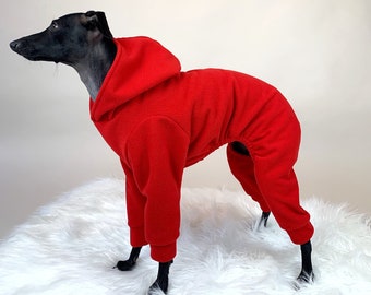 Italian Greyhound fleece jumpsuit, Iggy romper, Soft onesie, Warm hoodie