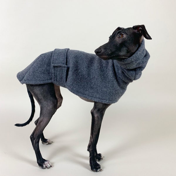 Italian Greyhound coat with collar, Warm winter jacket, Soft and Cozy, Woollen iggy coat