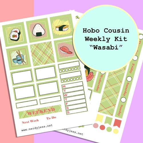 Printable Hobonichi Cousin Weekly Planner Stickers Cricut - Etsy