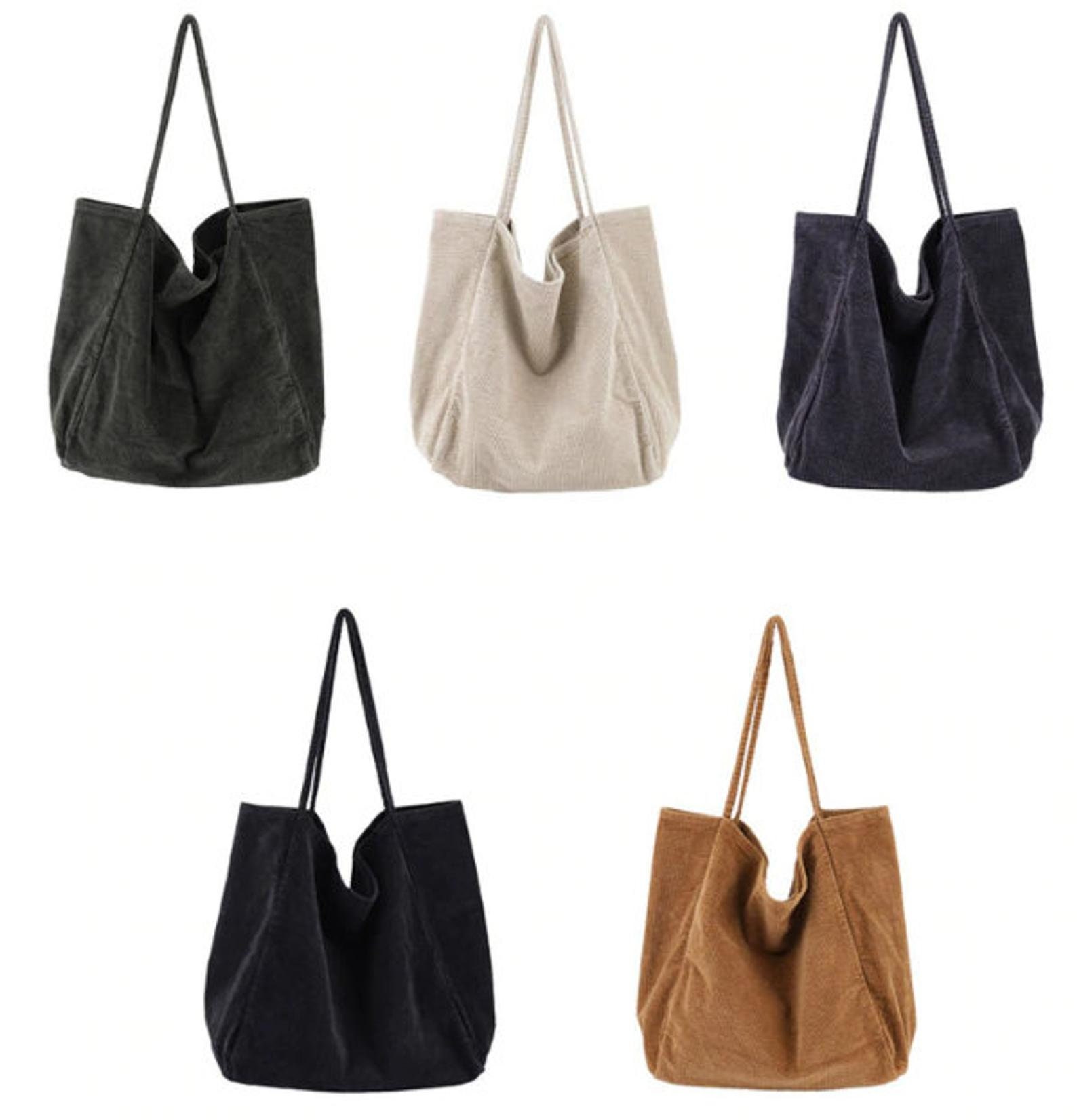 Large Velvet Shopping Bag Corduroy Tote Bag Eco Friendly Etsy