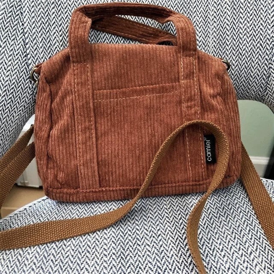 Corduroy Barrel Bag Mini Tote Bag Velvet Crossbody Bag Etsy
