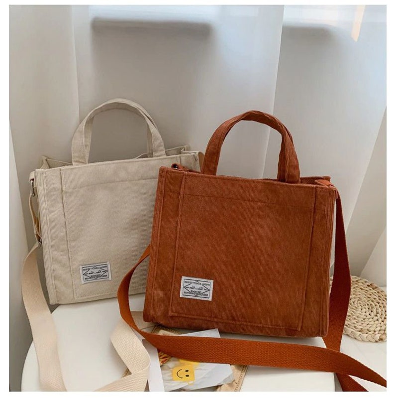 Cute Corduroy Crossbody Bag Corduroy Tote Bag Velvet Etsy