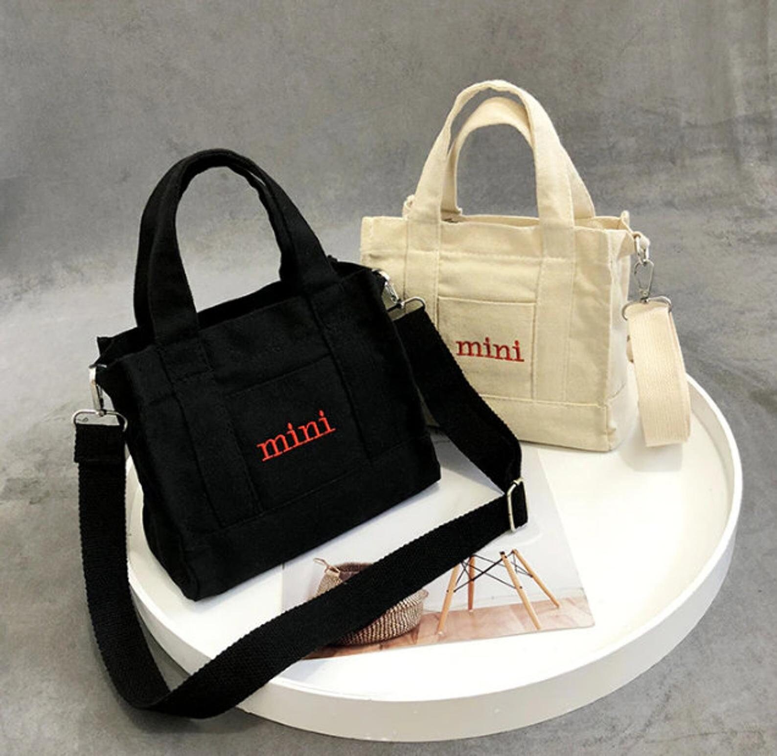 Mini Canvas Tote Bag Cotton Crossbody Bag Eco Bag Canvas Etsy