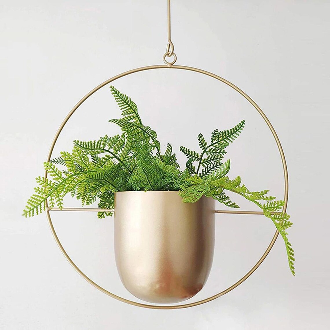 Black & Gold Metal Hanging Planter Indoor Hanging Wall Etsy