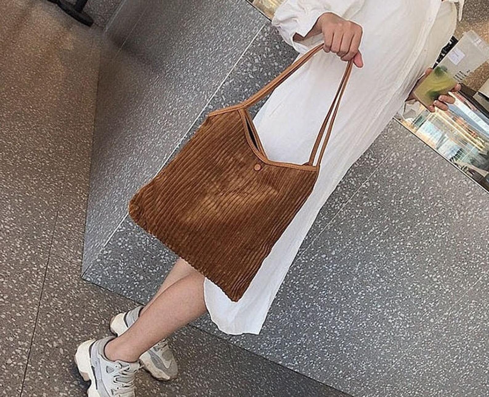 Vintage Corduroy Tote Bag Velvet Shopping Bag Eco Friendly Etsy