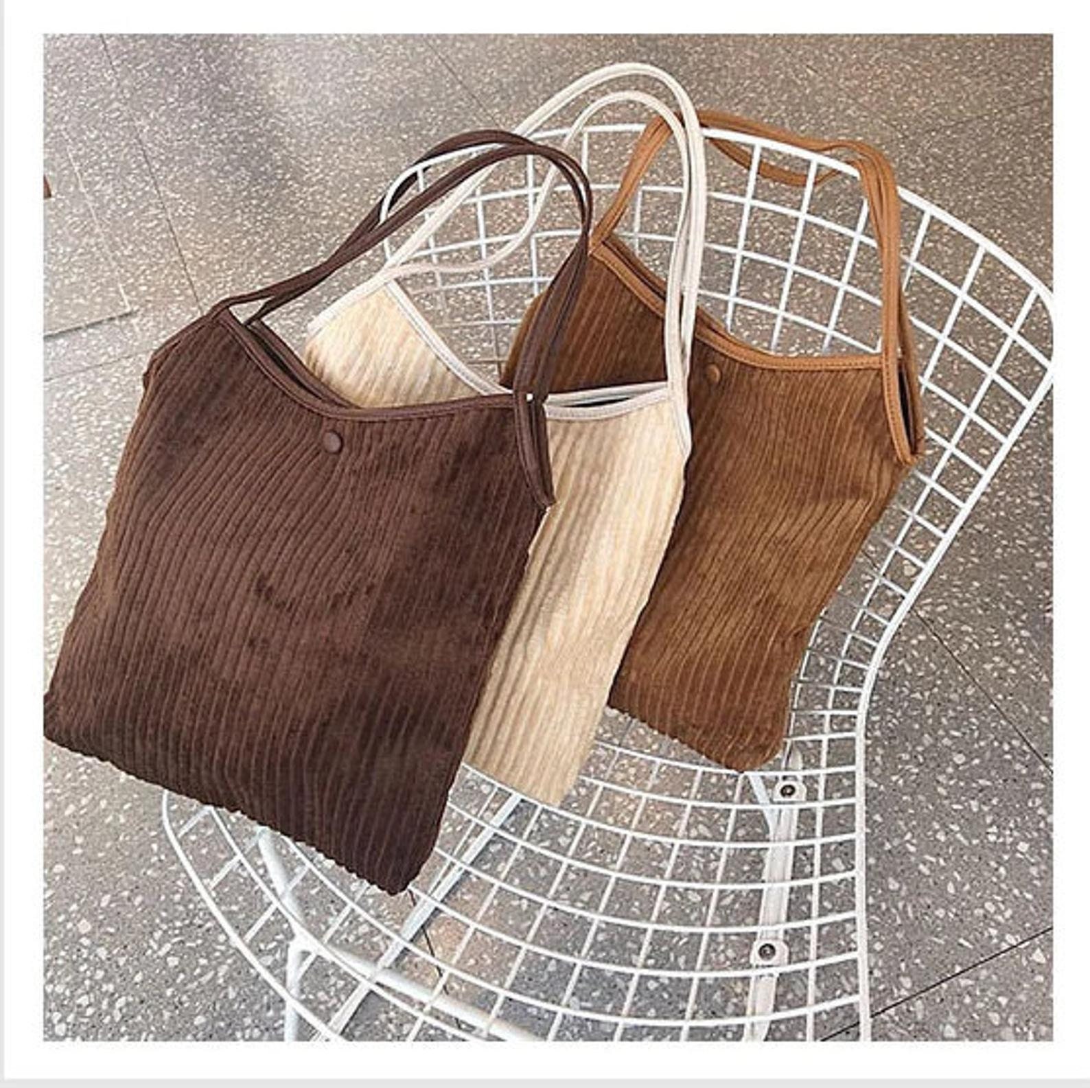 Vintage Corduroy Tote Bag Velvet Shopping Bag Eco Friendly Etsy