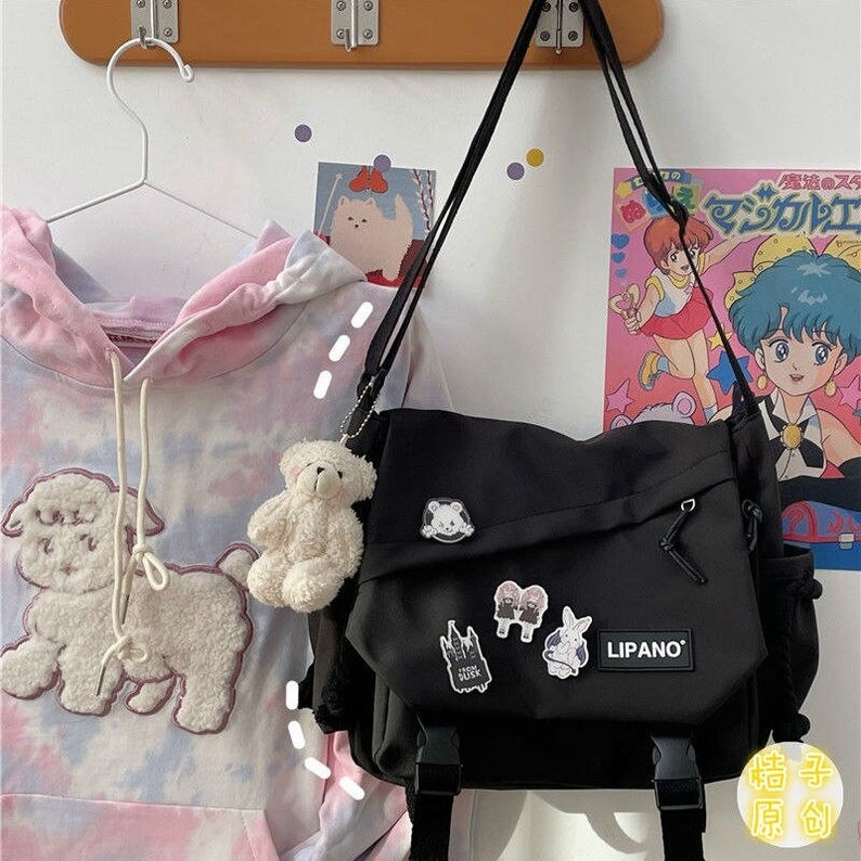 Japanese Messenger Bag With Pendant Kawaii Ita Bag Anime Etsy