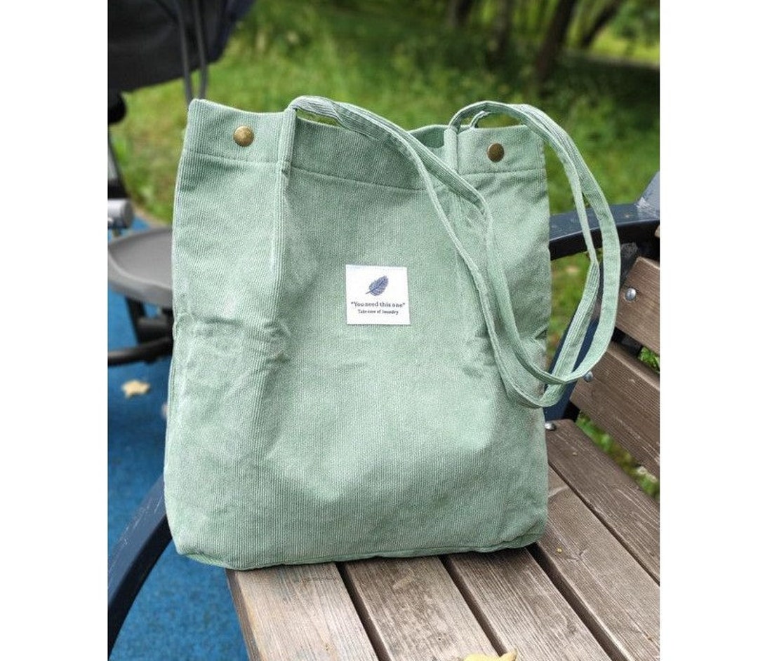 Corduroy Tote Bag Velvet Shopping Bag Eco Friendly Beach Etsy