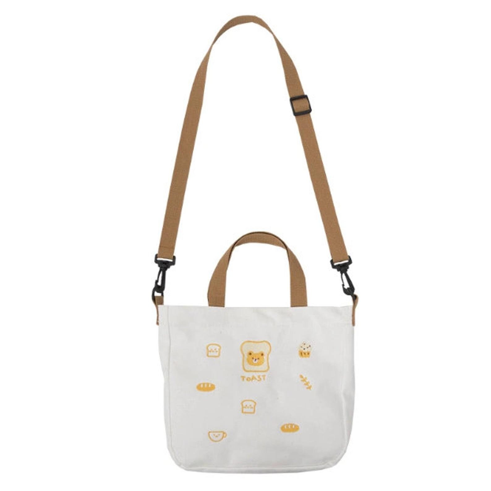 Kawaii Canvas Tote Bag Embroidered Crossbody Bag Eco Etsy
