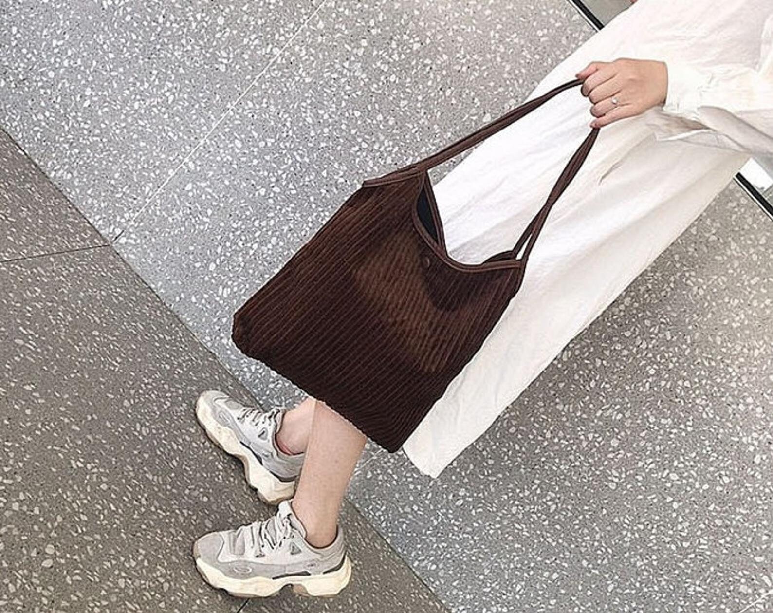 Vintage Corduroy Tote Bag Velvet Shopping Bag Eco Friendly Etsy