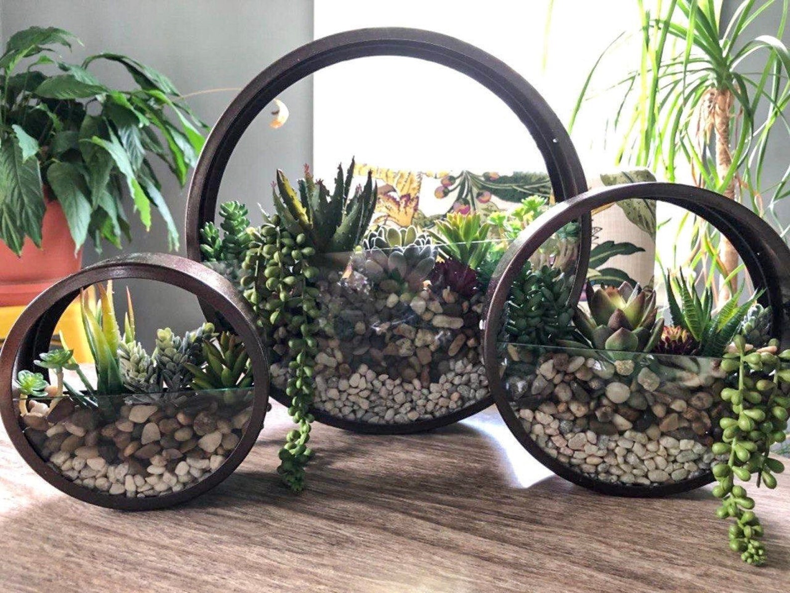 Hanging Round Wall Planter Indoor Round Planter Wall Hanging Etsy