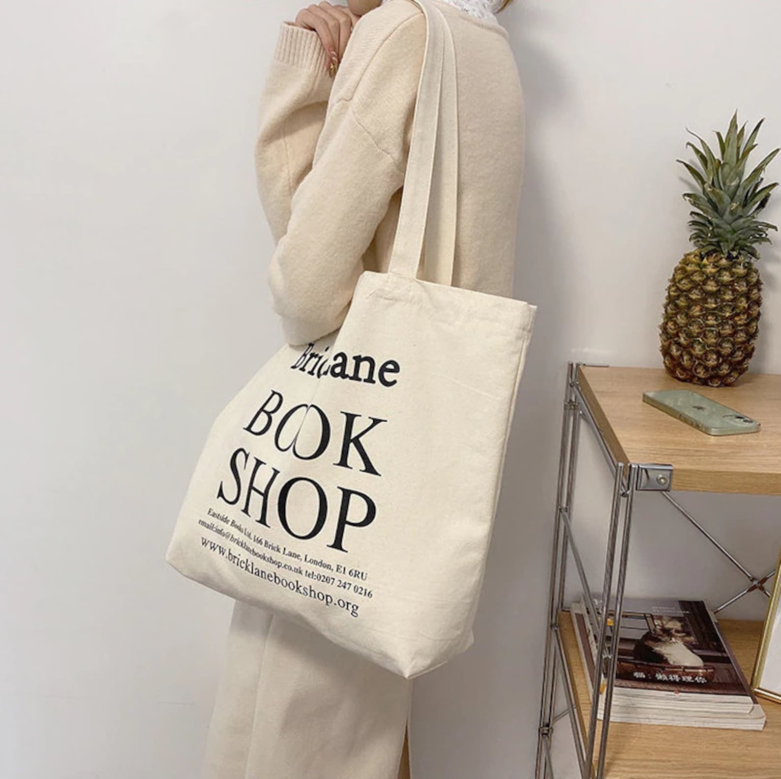Brick Lane Bookshop Canvas Tote Bag Modern Shopping Bag | Etsy