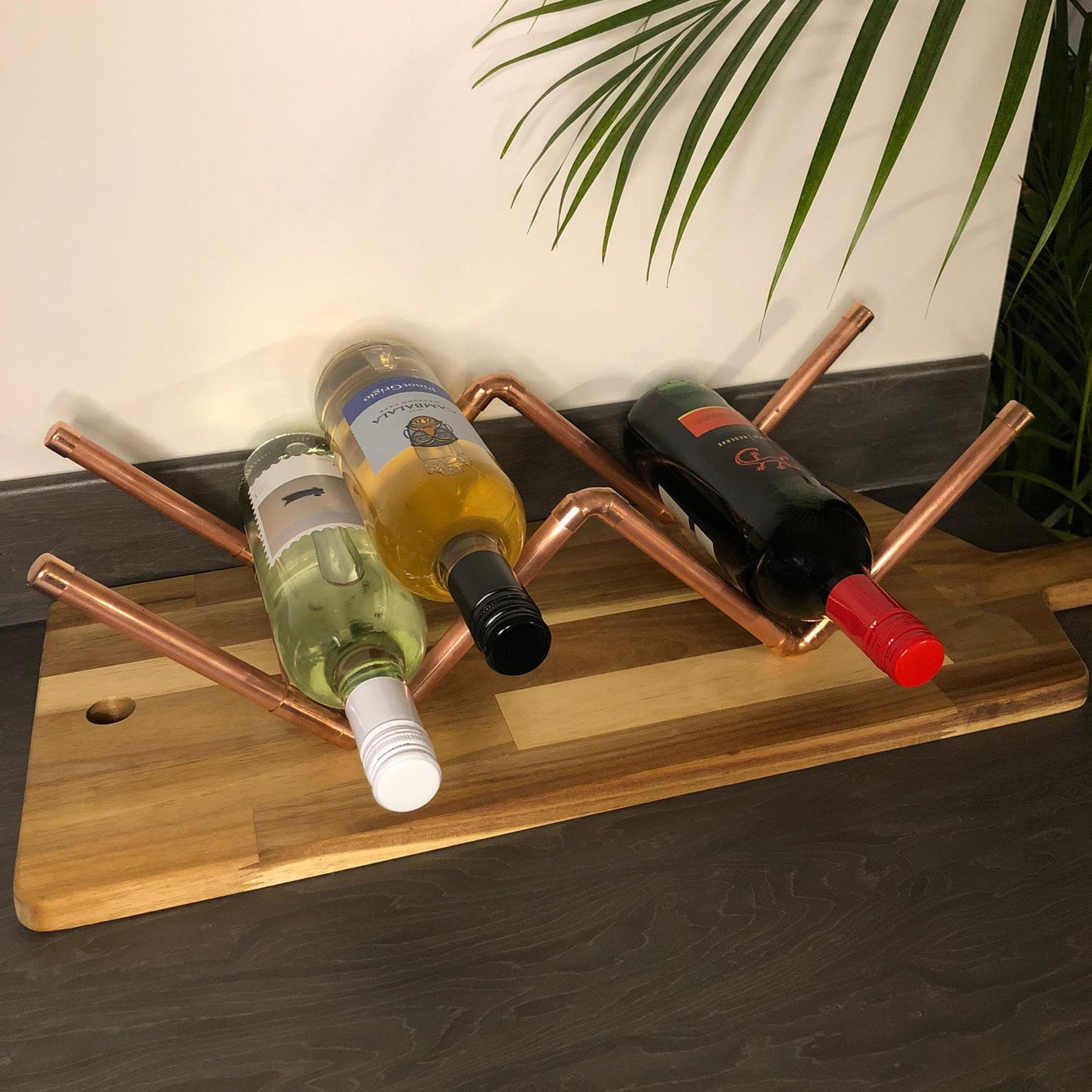 Copper Wine Rack Handmade Freestanding Copper Pipe Wine Rack Etsy