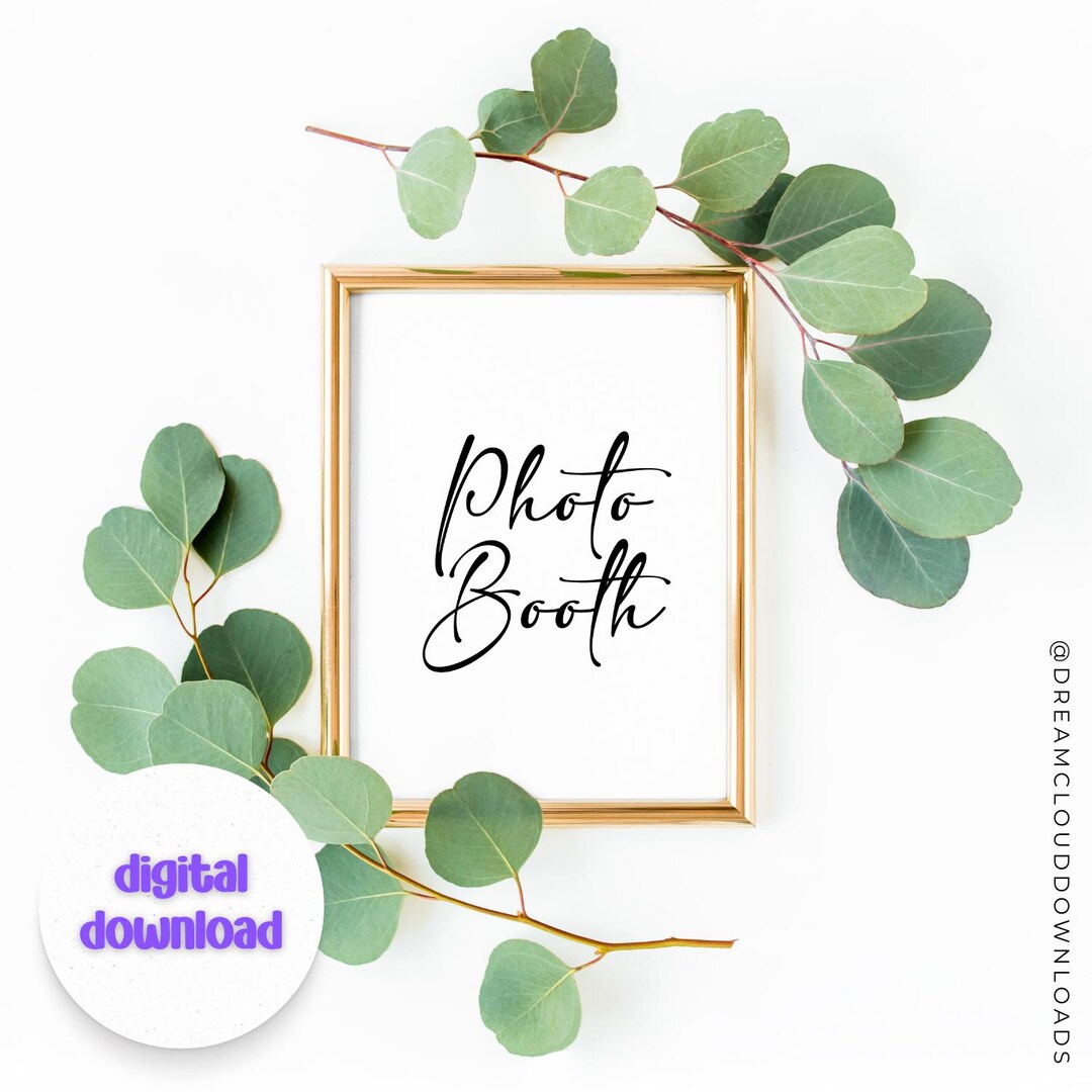 Photo Booth Wedding Sign Downloadable Wedding Print A4 Portrait Photo ...
