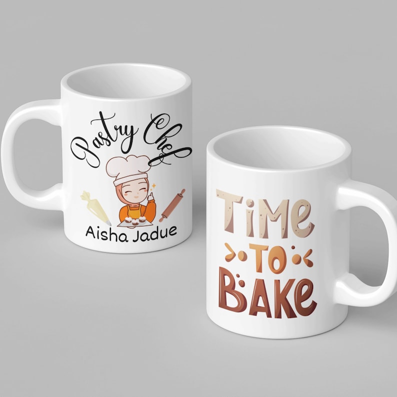 Mug Personnalisé Pour Chef/Cuisinier - Cadeau Pour Maman, Boulangère - Céramique 33cl - Fait à La Main Au Royaume-Uni