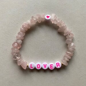 Rose quartz personalised bracelet