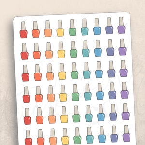 Nail Polish Bottle Functional Planner Stickers, 63 stickers (4x6 sheet), Polish icon, Erin Condren, Happy Planner, Weekly planning, Manicure