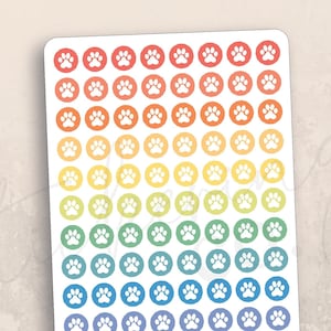 Paws Functional Planner Stickers, 88 stickers (4x6 sheet), Erin Condren, Happy Planner, Weekly planning, Pet, Dog, Vet reminder, Cat, Animal