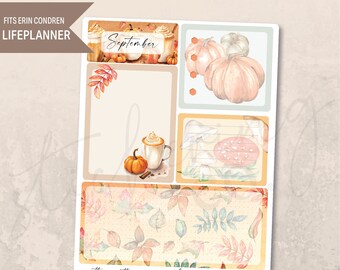 Notes Page September Pumpkin Spice 7x9 Monthly Planner, Erin Condren, Printed Kit, Autumn, FalL, Aesthetic, Pumpkin, Watercolor, a5, Coffee
