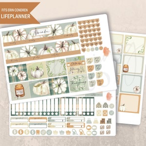 November Cozy Pumpkins Monthly Planner 7x9 Sticker Kit, Erin Condren, Printed stickers, Month spread, Autumn, Fall, Thanksgiving, Pumpkins