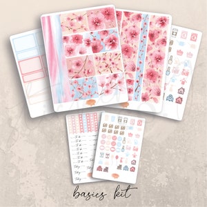 Vertical Cherry Blossoms Weekly Sticker Kit, Erin Condren Lifeplanner ...