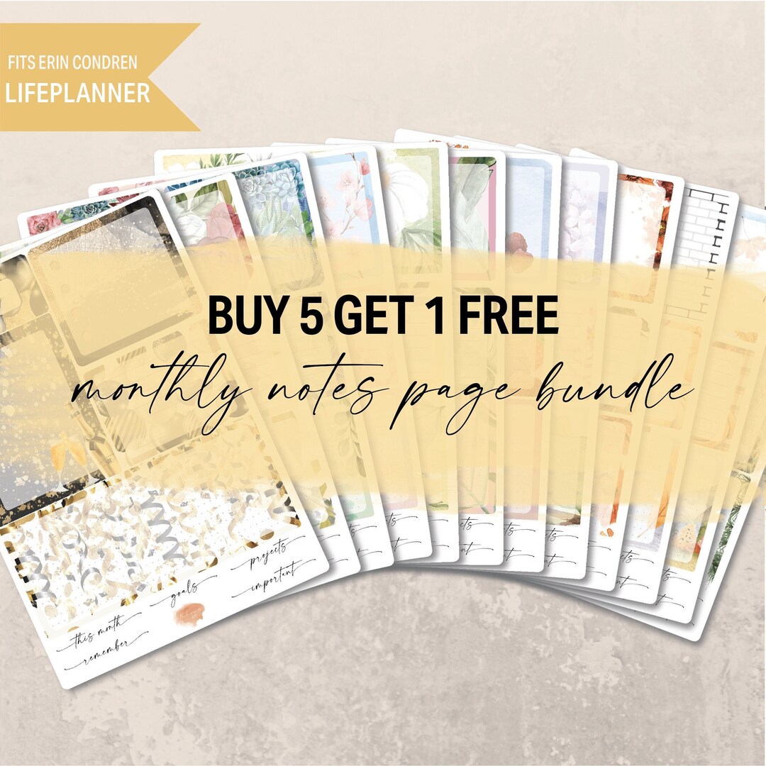 Notes Buy Buy 5 Get 1 Free Notes Page Sticker Sheet Bundle, 7x9 Sticker Kits ...