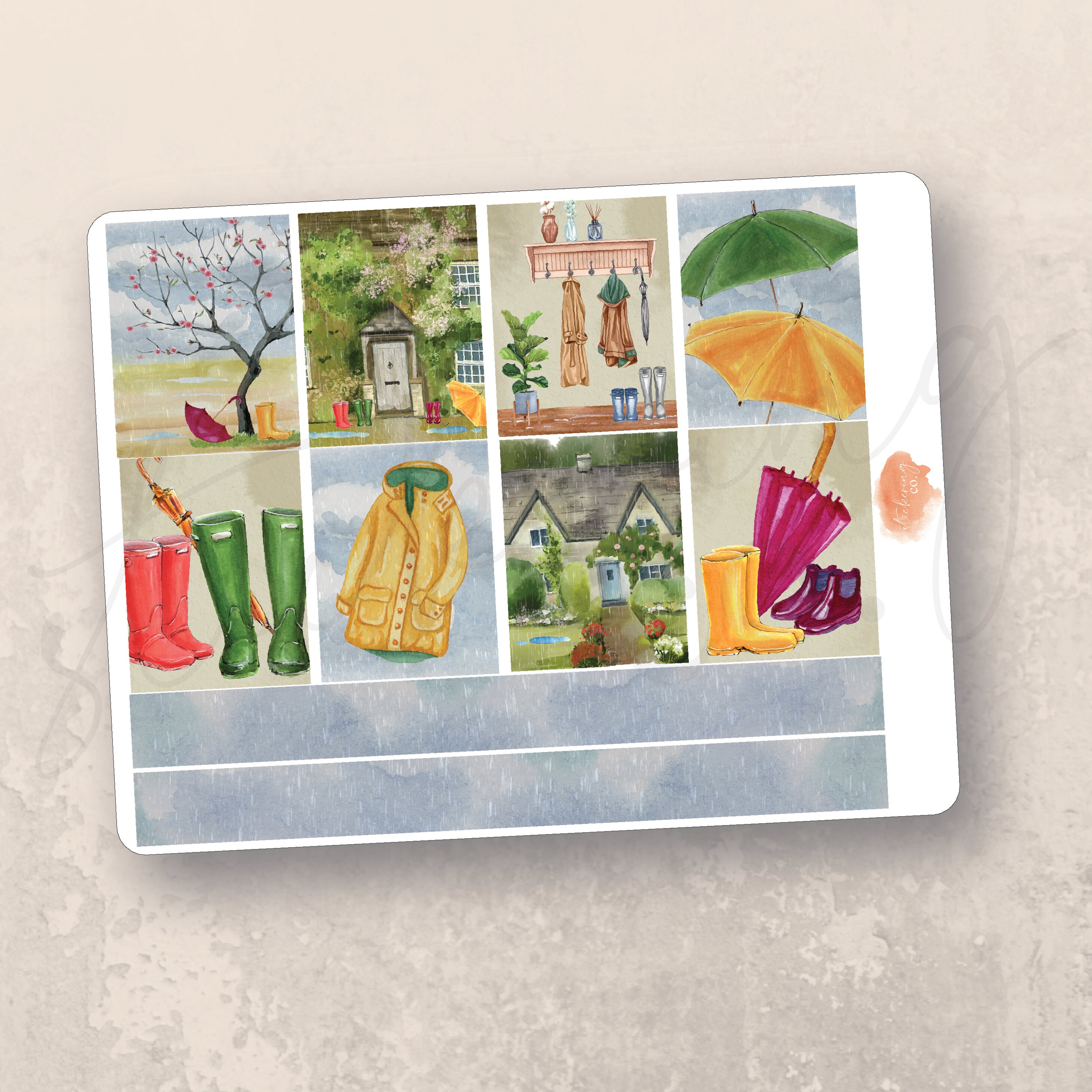 Vertical Rainy Day Weekly Sticker Kit, Erin Condren Lifeplanner 7x9 ...